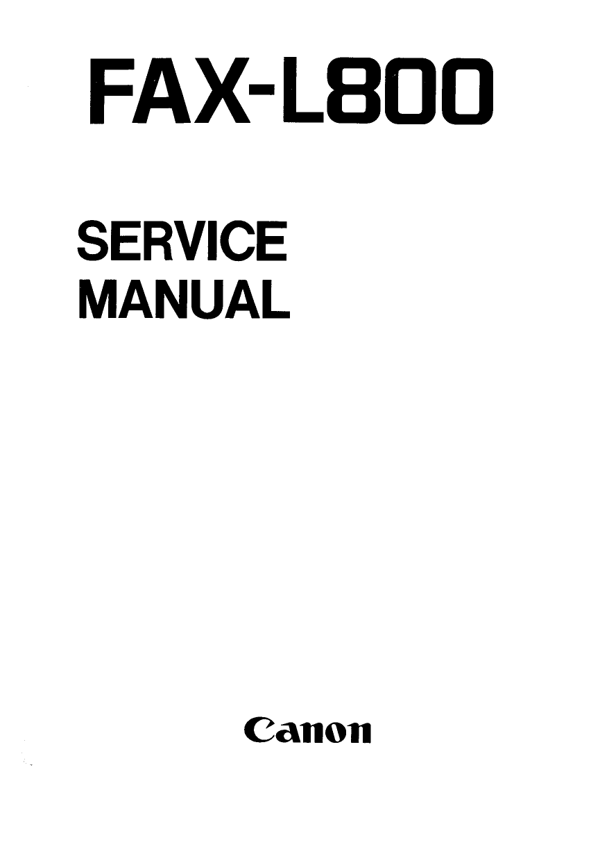 Canon FAX L800 Parts and Service Manual-1